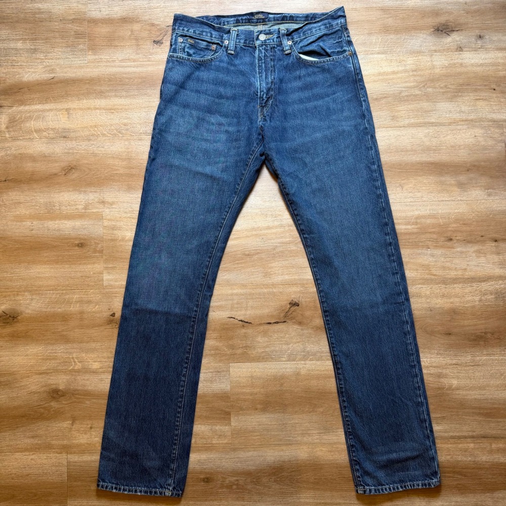 Polo Ralph Lauren Jeans Mens 32x36 Blue Hampton Relaxed Straight Medium Wash